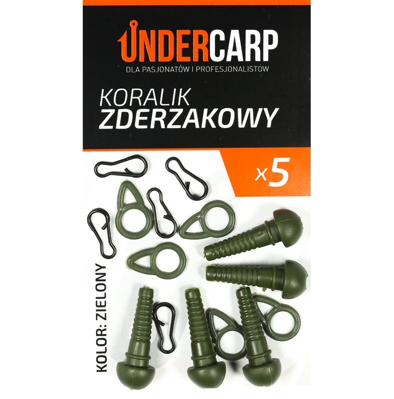 Undercarp koralik zderzakowy zielony - 5szt.