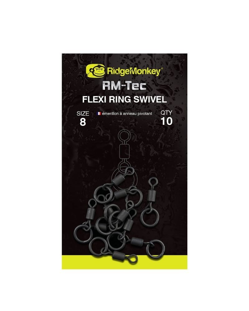 RidgeMonkey krętliki Flexi Ring Swivel 10szt. - #8