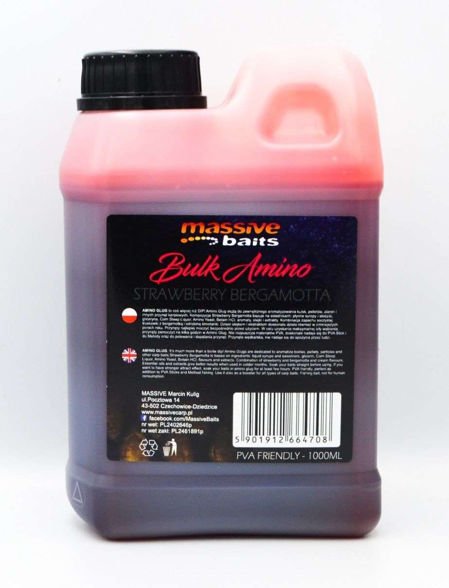 Massive Baits atraktor Bulk Amino Strawberry Bergamotta - 1L