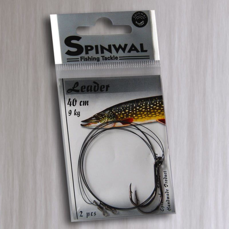 Spinwal przypony wolframowe z hakiem 2 szt. - 40cm/9kg