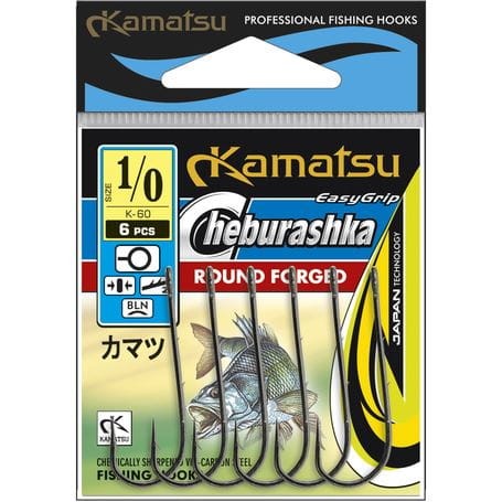 Kamatsu haczyki Cheburashka Round Forged Black Nickel K-60 - 8szt. - #1