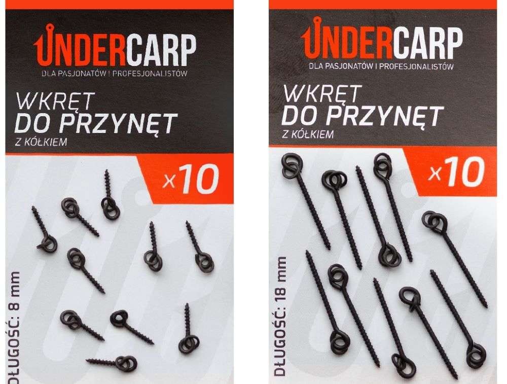 Undercarp wkręty do przynęt z kółkiem 10szt. - 18mm
