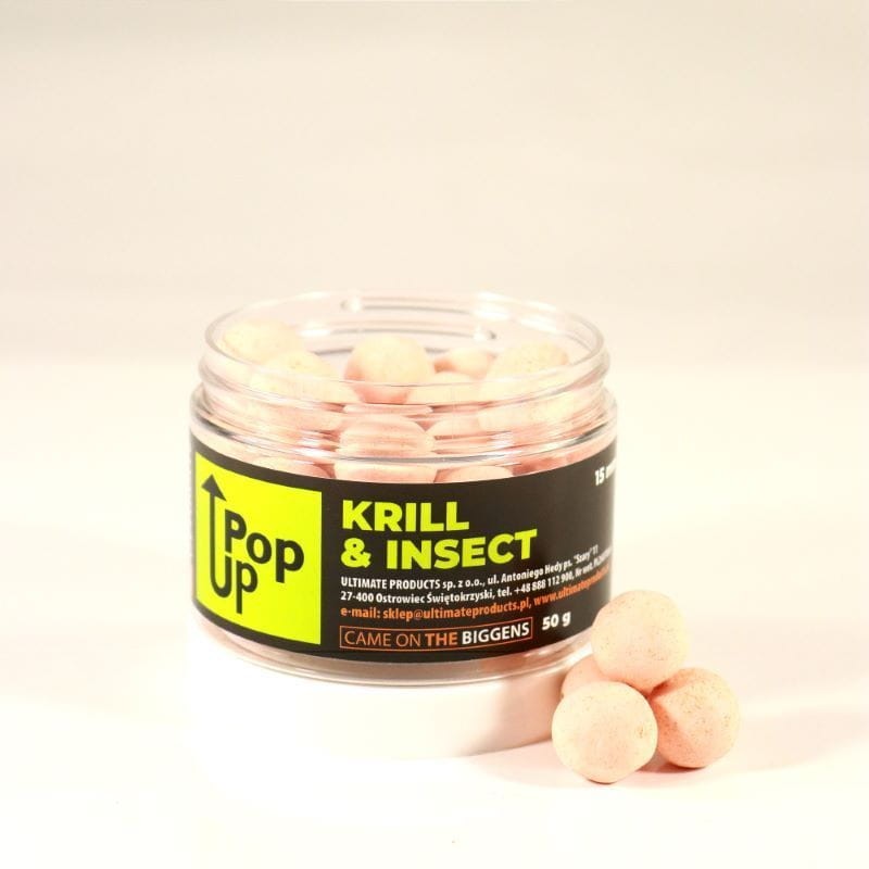 Ultimate kulki pop-up 50g - 15mm - Krill Insects + dip