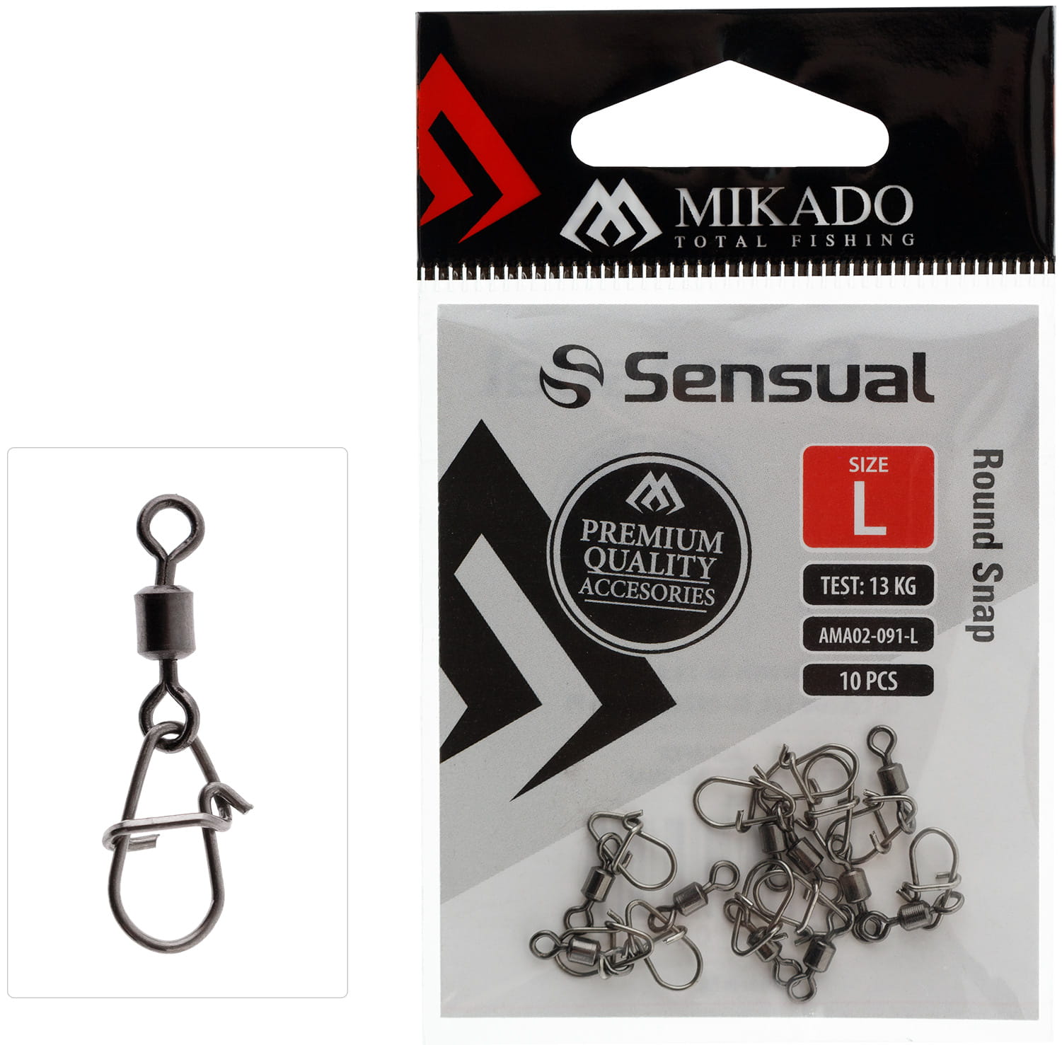 Mikado Agrafka z krętlikiem Round Snap XS 