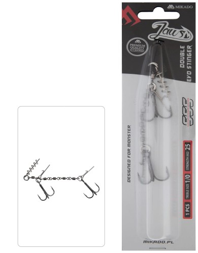 Mikado Dozbrojka z Krętlikiem Jaws Double Evo Stinger 25kg wedkarski sklep krokodyl.jpg