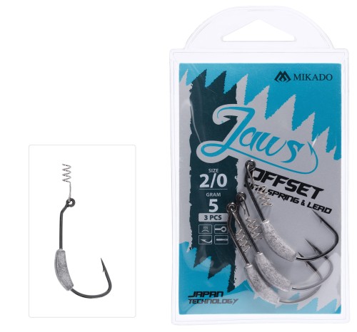 Mikado Haczyk Offset Jaws z Wkrętem i Obciążeniem hak 10 waga 2g wedkarskie centrum krokodyl.jpg