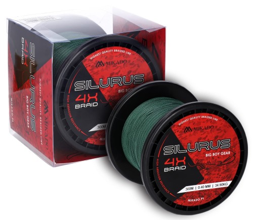 Mikado Pleciona Silurus 4X 0,35mm 300m Zielona wedkarski sklep krokodyl.jpg