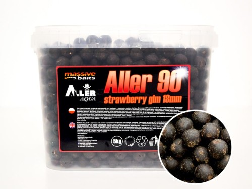 Massive Baits Aller 90 Strawberry GLM Boilies 18mm 5kg  wedkarski sklep krokodyl.jpg