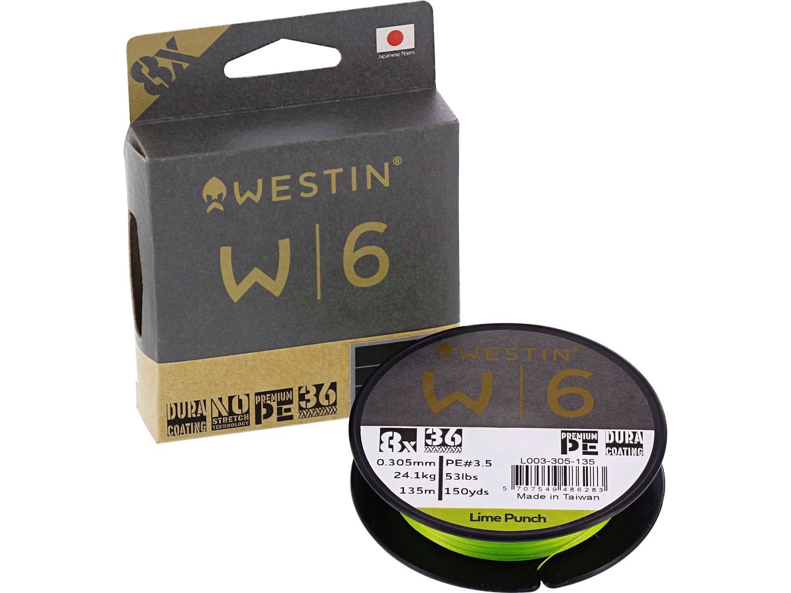 Westin plecionka W6 8X Lime Punch 135m - PE#2.0