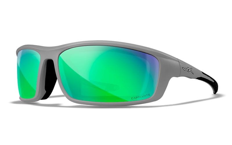 Wiley X okulary polaryzacyjne Captivate Grid - soczewki Polarized Green Mirror - oprawki Matte Cool Gray