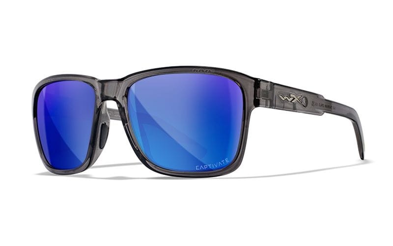 Wiley X okulary polaryzacyjne Captivate Trek - soczewki Polarized Blue Mirror - oprawki Gloss Crystal Dark Grey