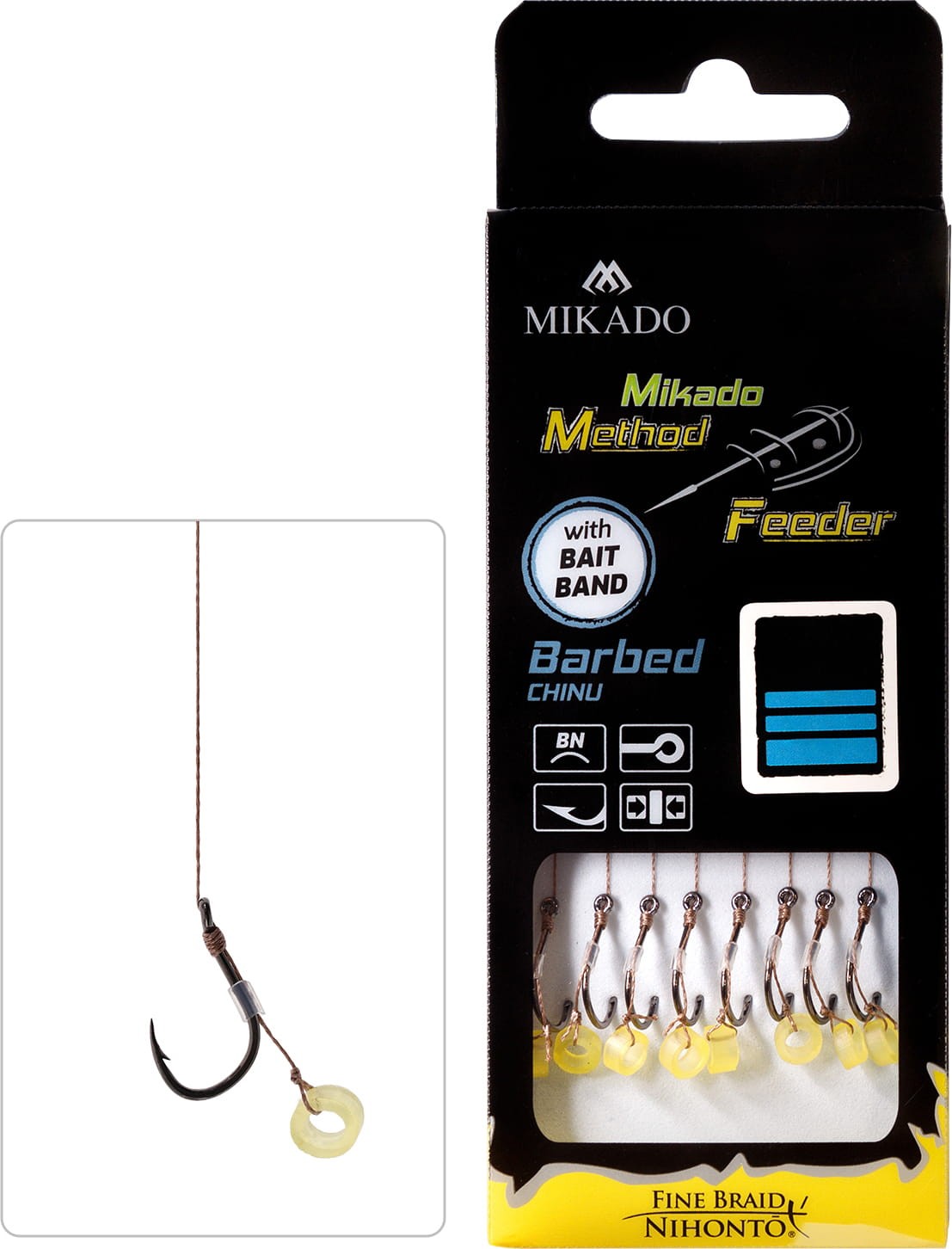 Mikado Haczyki z gumką/plecionką Method Feeder - #4/0.16mm/10cm