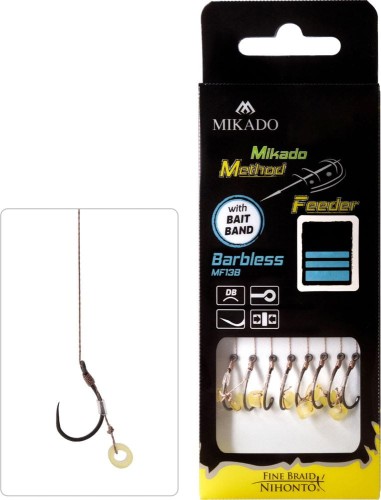 Mikado haczyk bezzadziorowy z gumką iplecionką Method Feeder HMFB213BG - wędkarskie centrum krokodyl.jpg