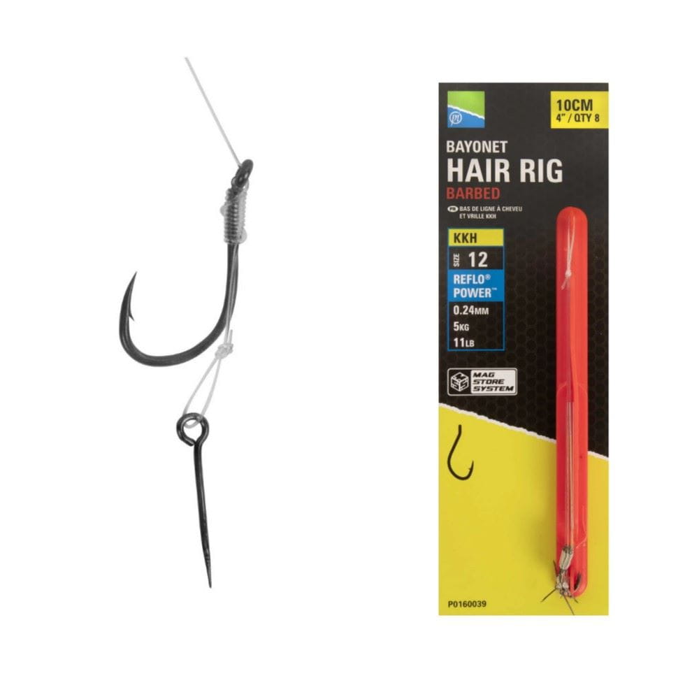 Preston przypon bagnet/żyłka KKH-Bayonet Hair Rigs Barbed 4" - #12/0,24mm/10cm - 8szt.