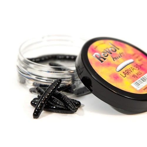 Revol Baits przynęta Larva 35mm - Czarna - aromat krewetkowy - 1szt. - rękodzieło - wędkarskie centrum krokodyl.jpg