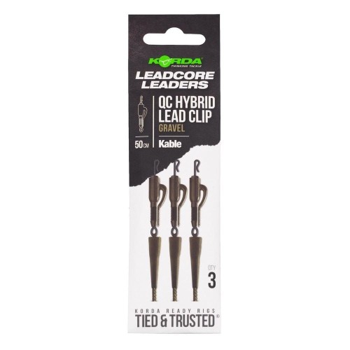 Korda leadcore Kable Leadcore Lader Hybrid Lead Clip QC Swivel Gravel 3szt. - 50cm.jpg