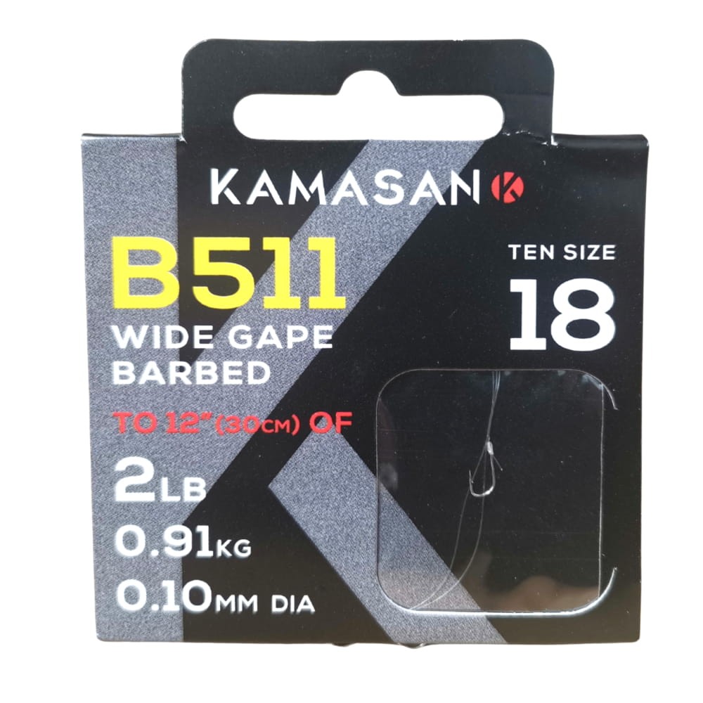 Kamasan haczyki z przyponem B511 - #16/0,12mm/30cm - 10szt.