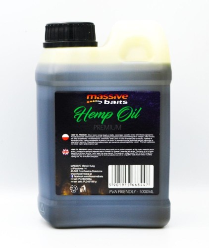 Massive Baits liquid 1000ml - Hemp Oil Premium - wędkarskie centrum krokodyl.jpg