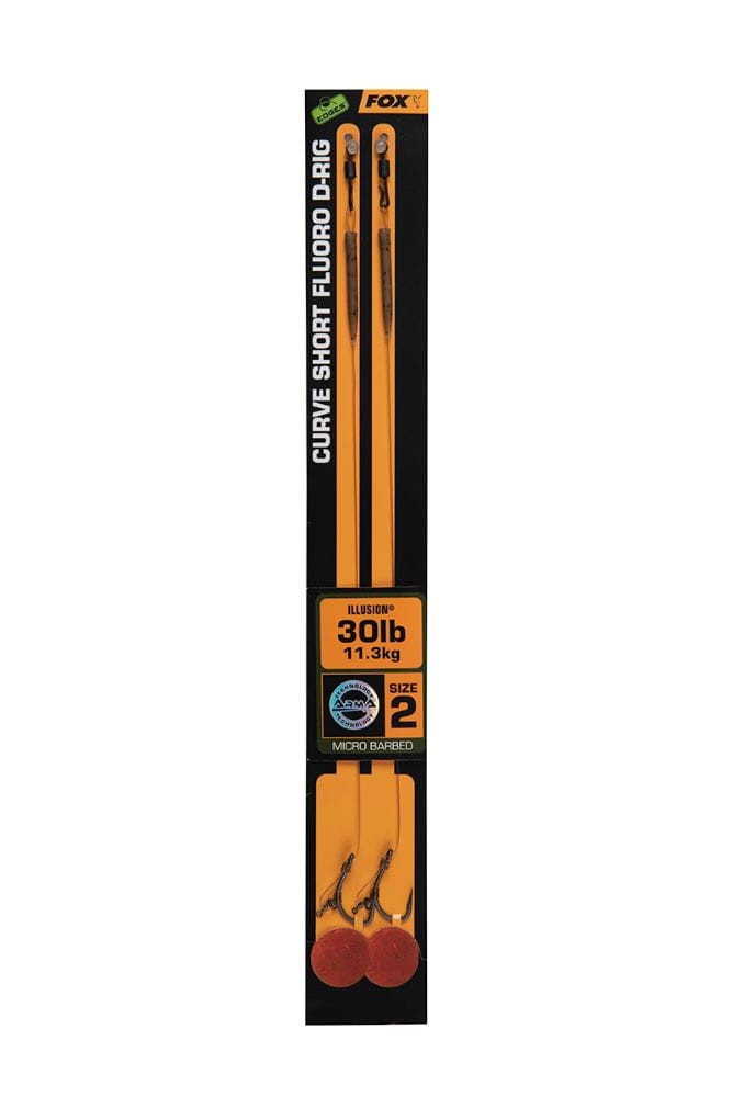 Fox przypony EDGES Curve Short Fluoro D-Rigs 2szt. - #6/20lb