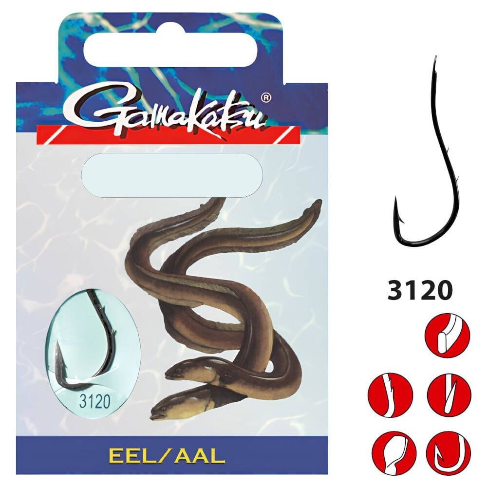 Gamakatsu haczyki z przyponem Eel LS-3120N - #1/0,40mm/75cm - 10szt.