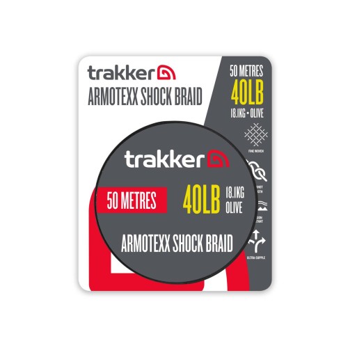 Trakker plecionka ARMOTEXX SHOCK BRAID 40lb 18.1kg 50M wedkarski sklep krokodyl.jpg