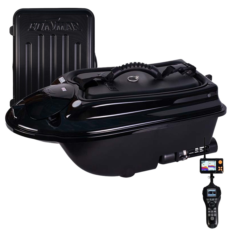 Boatman łódka zanętowa Actor Plus Pro Black - GPS + Sonar SN2.2  + walizka